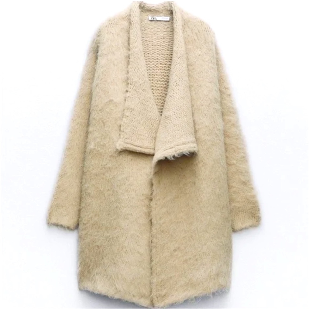 ZARA BRUSHED EFFECT KNIT CARDIGAN NWT